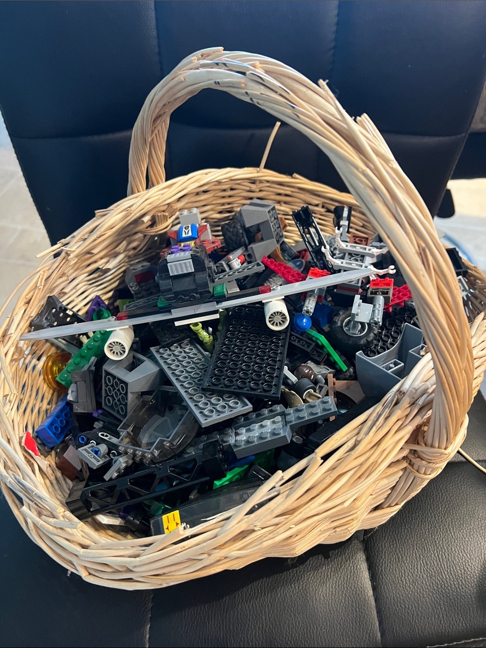 Lego Mixed Bricks and Accessories - Black, Gray, Red, Blue, Green